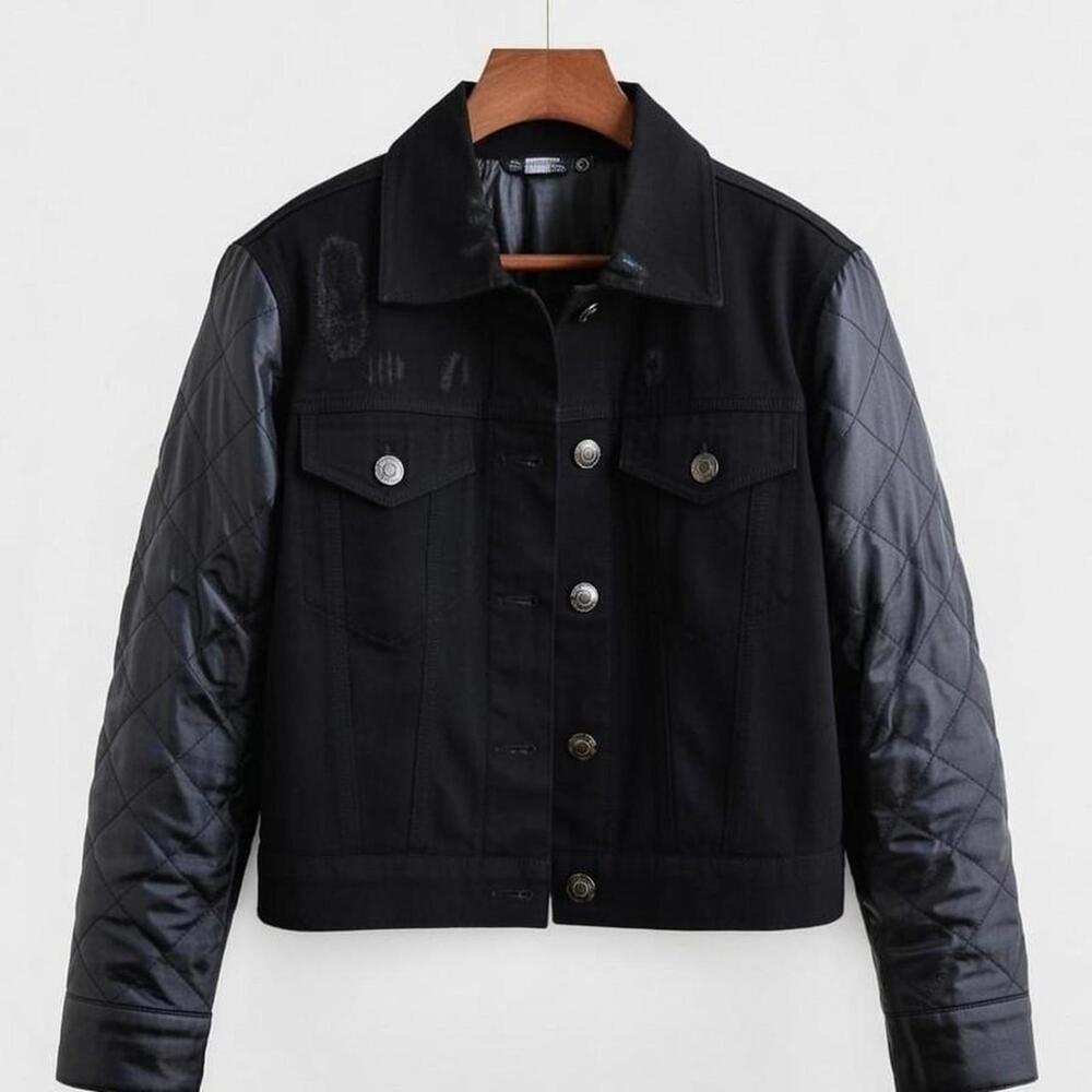 Unique Black Distressed Denim Jacket